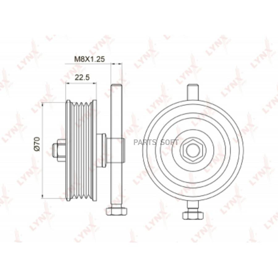 

Ролик натяжителя Toyota Hiace IV/Land Cruiser 100/Starlet 89>07 Lynx PB5042