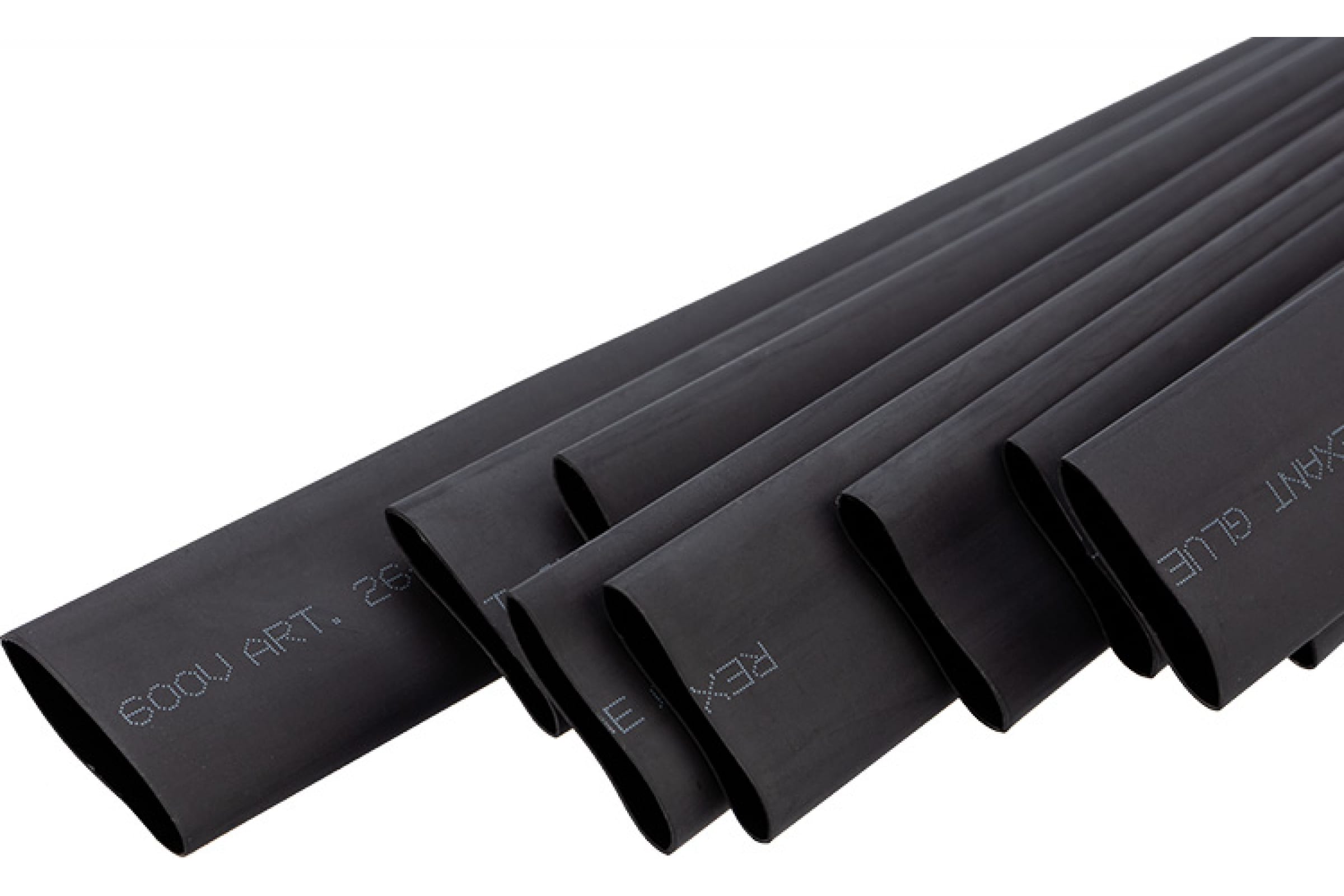 REXANT Термоусаживаемая трубка двухстенная клеевая 19,1/9,55 мм черная 10 шт по 1 м 26-210