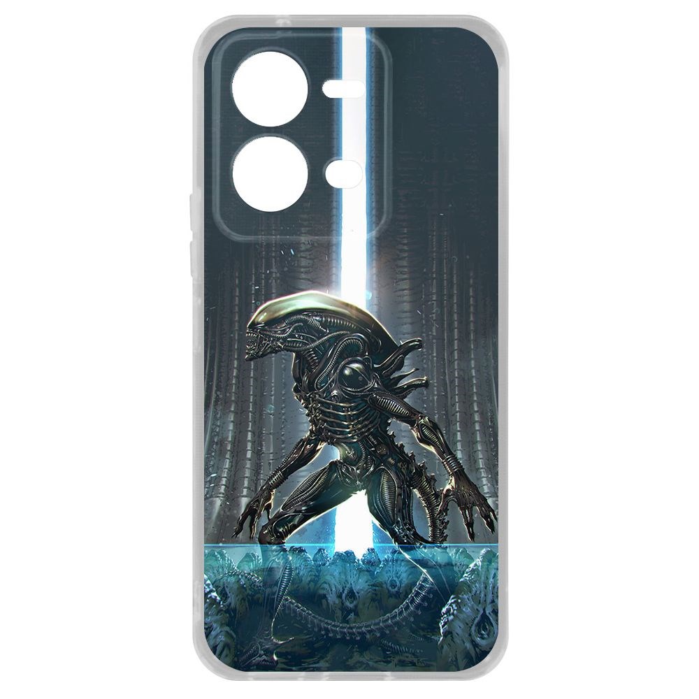 

Чехол-накладка Krutoff Clear Case Чужой, Тревога для Vivo V25e, Прозрачный