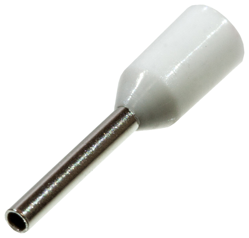 фото Rexant наконечник штыревой втулочный изолированный f-8 мм 0.5 мм2, ншви 0.5-8 белый 10 шт