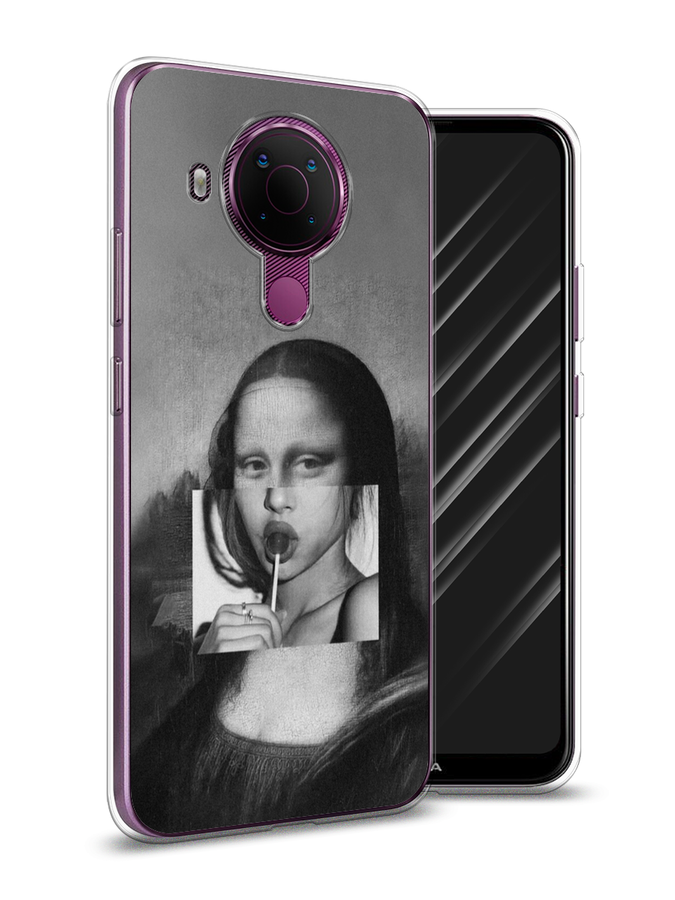 

Чехол Awog на Nokia 5.4 / Нокиа 5.4 "Mona Lisa sucking lollipop", Серый, 123650-9