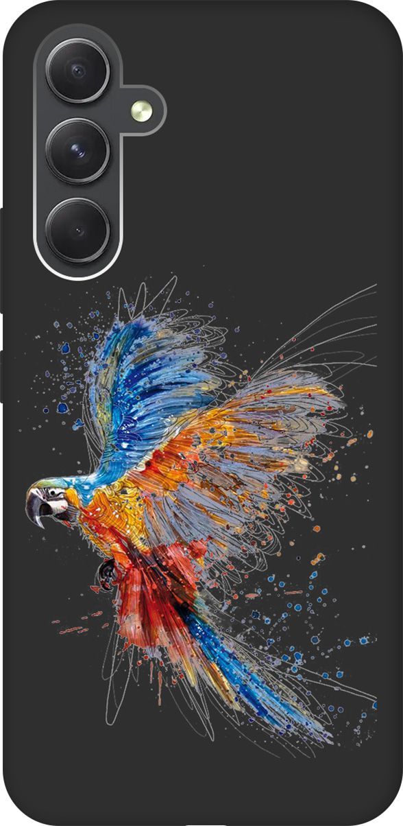 

Чехол на Samsung Galaxy A54 5G с 3D принтом "Colorful Parrot" черный, Черный;красный, 158768