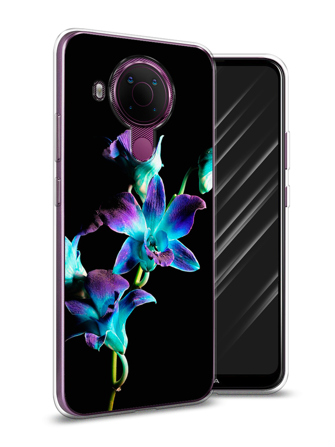 

Чехол Awog на Nokia 5.4 / Нокиа 5.4 "Синий цветок на черном", Черный;голубой;синий, 123650-8