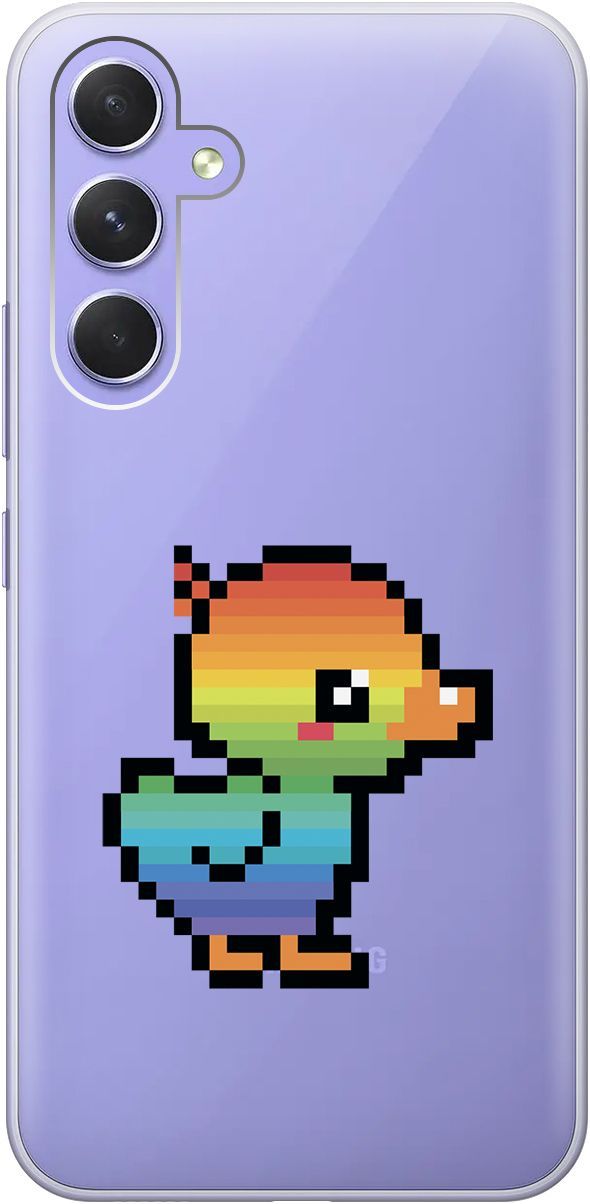 

Чехол на Samsung Galaxy A54 5G с 3D принтом "Pixel Duck" прозрачный, Прозрачный;желтый, 158766