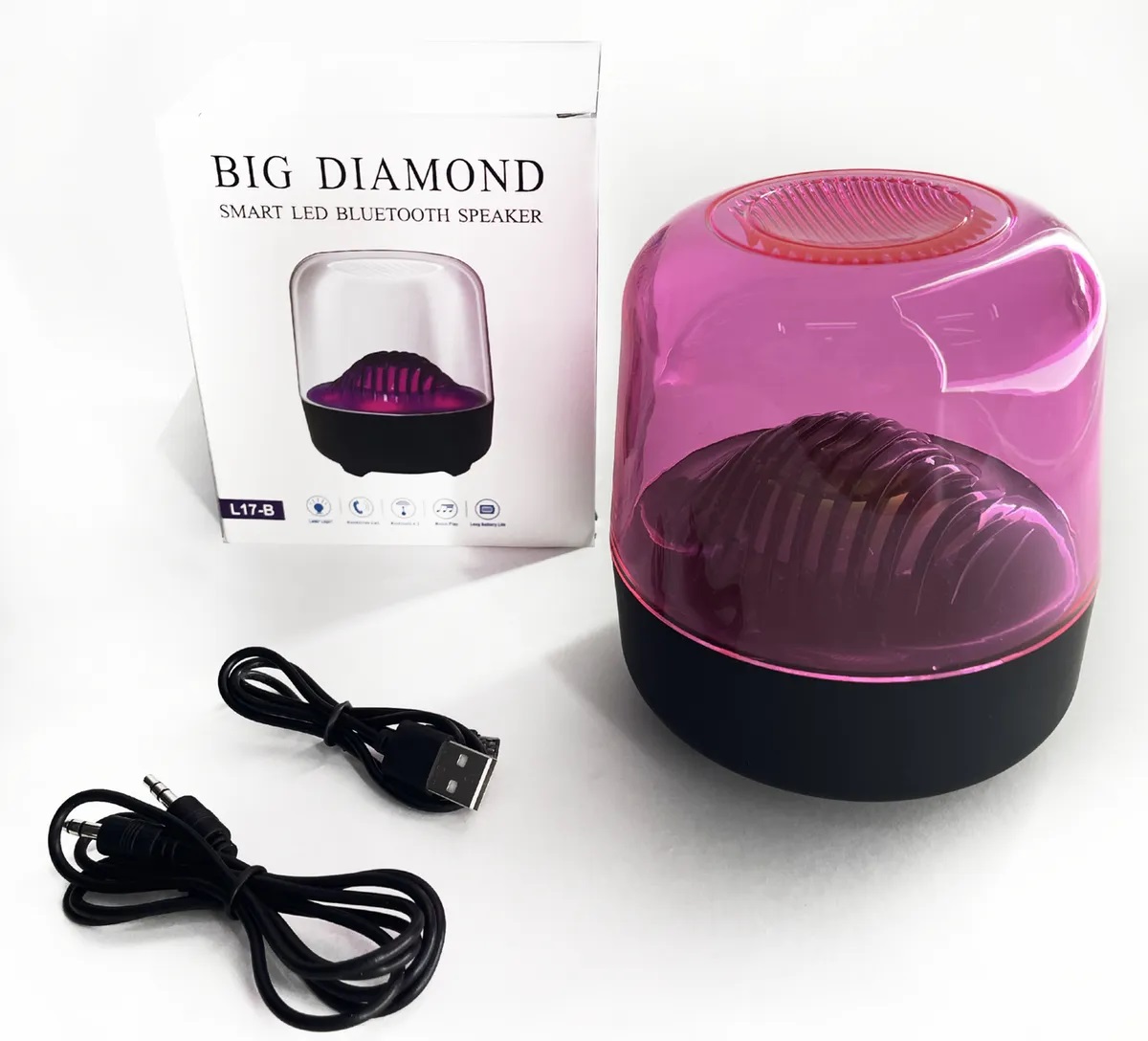 Портативная колонка Big Diamond L17-B Pink (DD-L17-B/розовая)