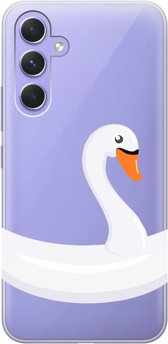 

Чехол на Samsung Galaxy A54 5G с 3D принтом "Swan Swim Ring" прозрачный, Прозрачный;белый, 158766