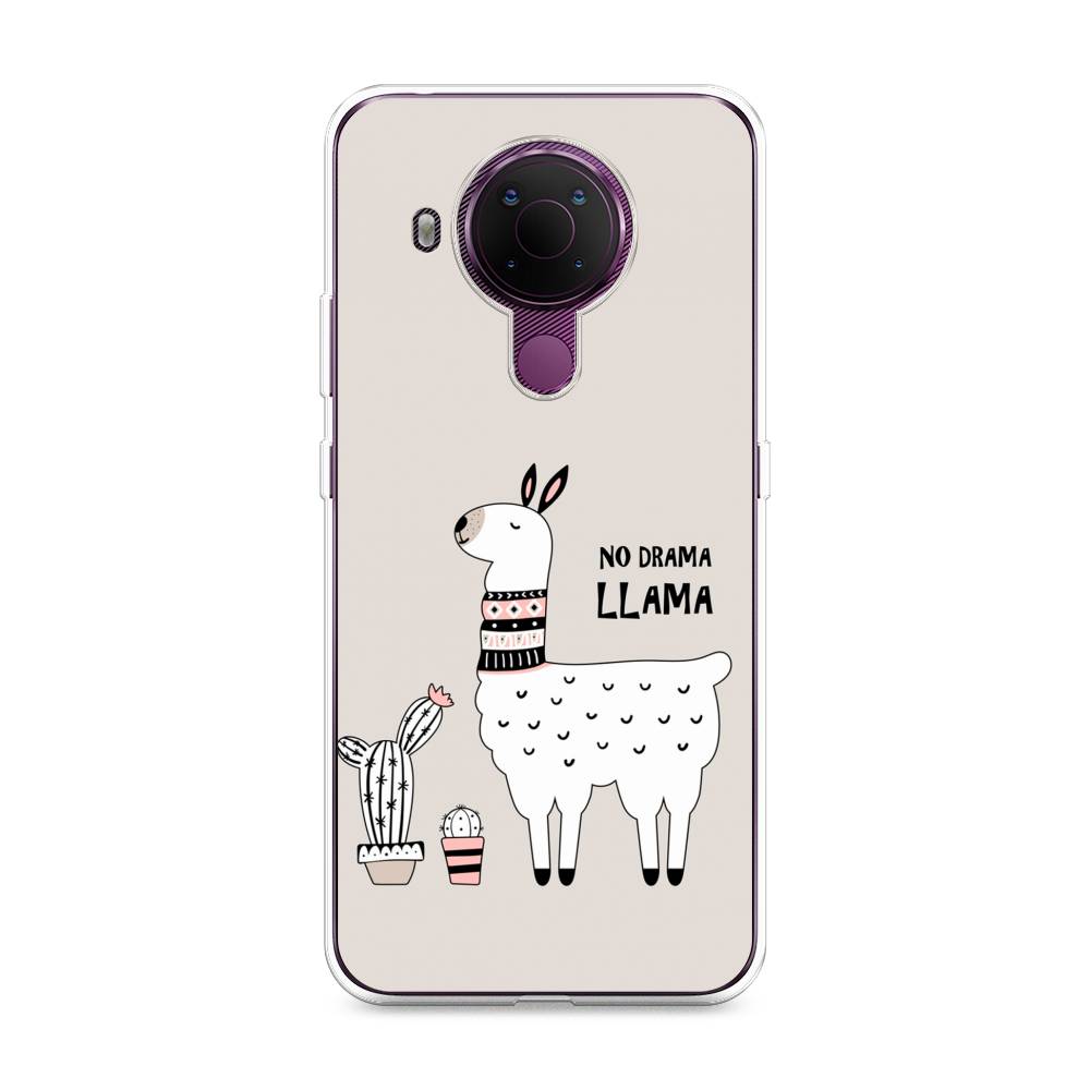 

Чехол Awog на Nokia 5.4 / Нокиа 5.4 "No drama LLama", Бежевый;серый;белый, 123650-2