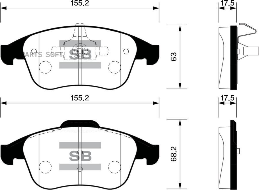 

Колодки передние Renault Laguna III 2.0/2.0DCi/3.0/3.5 07> SANGSIN BRAKE SP1516, SP1516