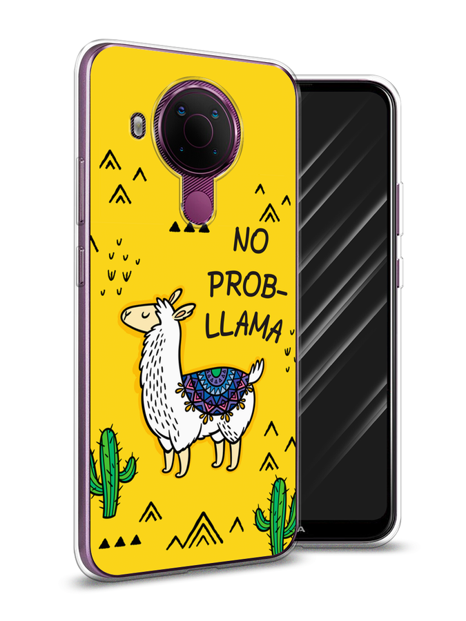 

Чехол Awog на Nokia 5.4 / Нокиа 5.4 "No probLLama", Желтый;черный;синий, 123650-2