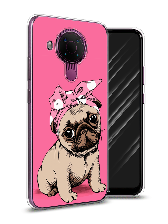 

Чехол Awog на Nokia 5.4 / Нокиа 5.4 "Dog Pin-Up", Розовый;бежевый, 123650-2