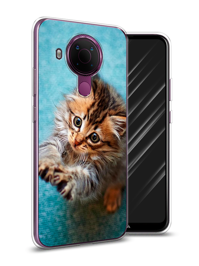 

Чехол Awog на Nokia 5.4 / Нокиа 5.4 "Котенок просит есть", Голубой;коричневый;белый, 123650-2
