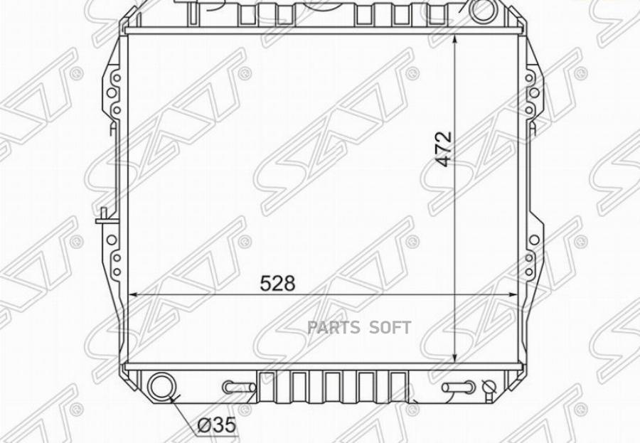SAT Радиатор TOYOTA SURF/HILUX/4-RUNNER 3,0 V6 1989-95