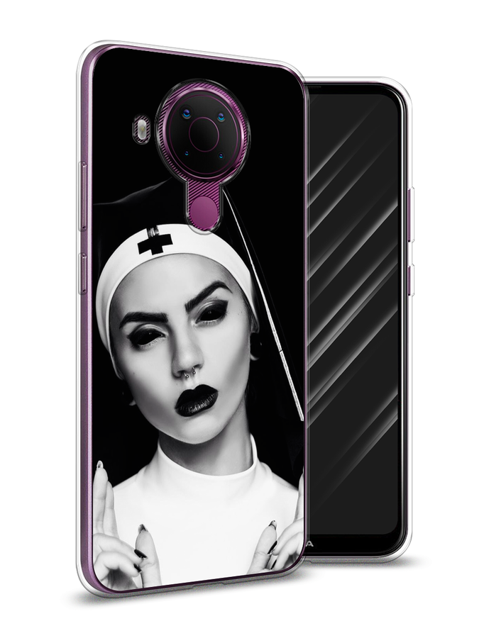 

Чехол Awog на Nokia 5.4 / Нокиа 5.4 "Черная монашка", Серый;черный, 123650-9
