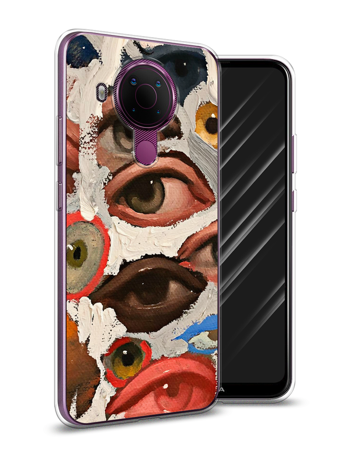 

Чехол Awog на Nokia 5.4 / Нокиа 5.4 "Глаза масляная живопись", Серый;бежевый;красный, 123650-7