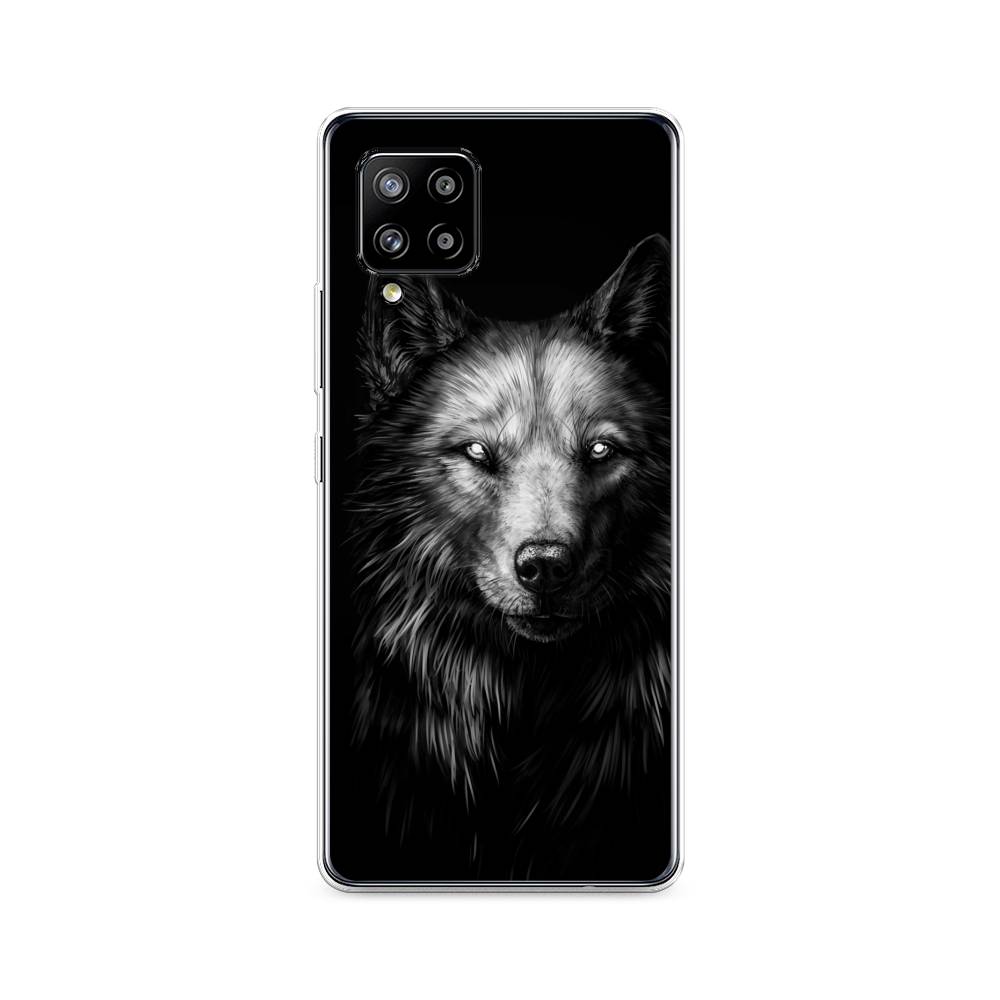 фото Силиконовый чехол "волк черно белый" на samsung galaxy a42 awog