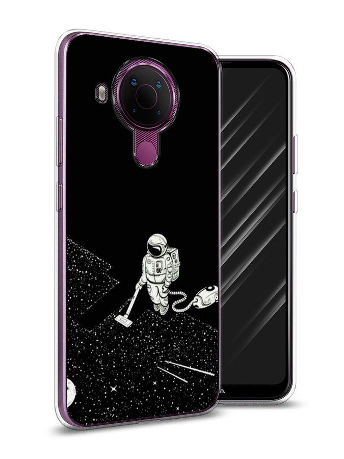

Чехол Awog на Nokia 5.4 / Нокиа 5.4 "Космонавт с пылесосом", Белый, 123650-4