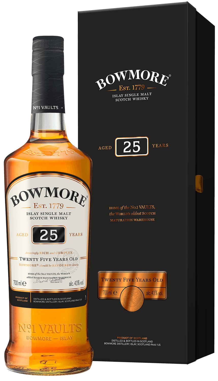 Островной виски. Islay Single Malt Scotch. Виски Bowmore 25 years old, Gift Box, 0.7 л. Bowmore Frank Quitely Single Malt Scotch Whisky 32 years old. Bowmore 25 whiskybase.