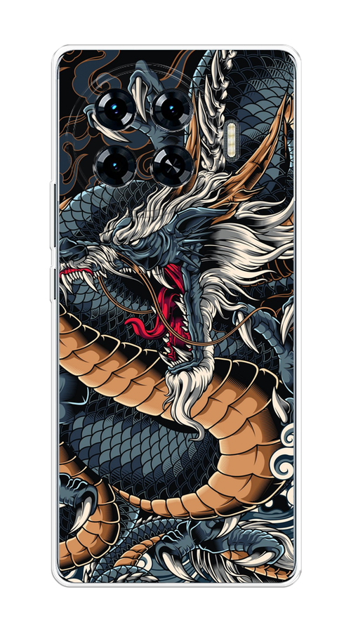 

Чехол на Tecno Spark 20 Pro Plus "Japanese Dragon", Коричневый;черный;синий, 305050-1