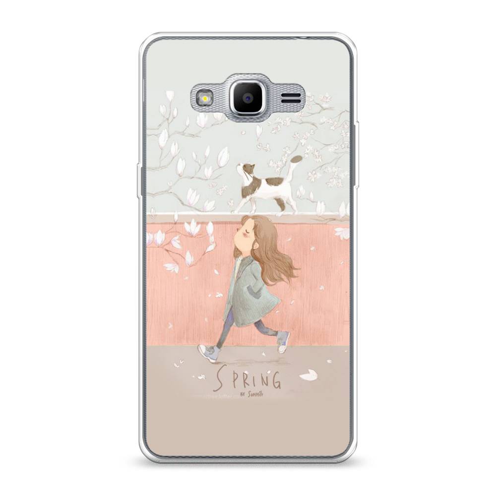 

Чехол Awog на Samsung Galaxy J2 Prime 2016 / Самсунг J2 Prime 2016 "Девочка-весна", Серый, 22350-7