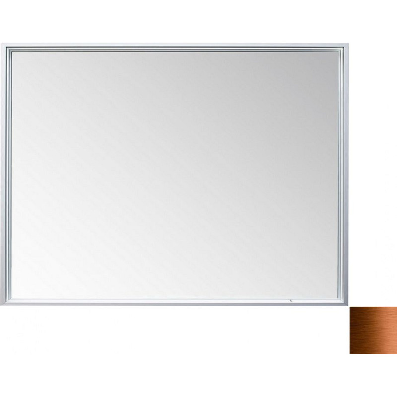 Зеркало De Aqua Алюминиум 120 LED медь зеркальный шкаф de aqua алюминиум 70х76 5 с подсветкой медь 261765