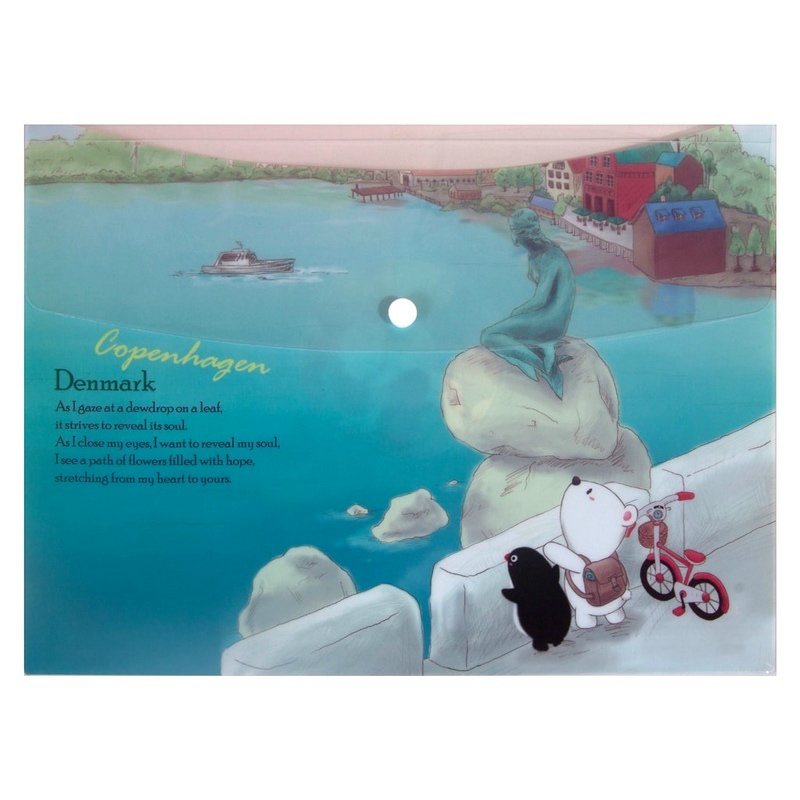 Папка конверт на кнопке COMIX А4 170мкм Дания