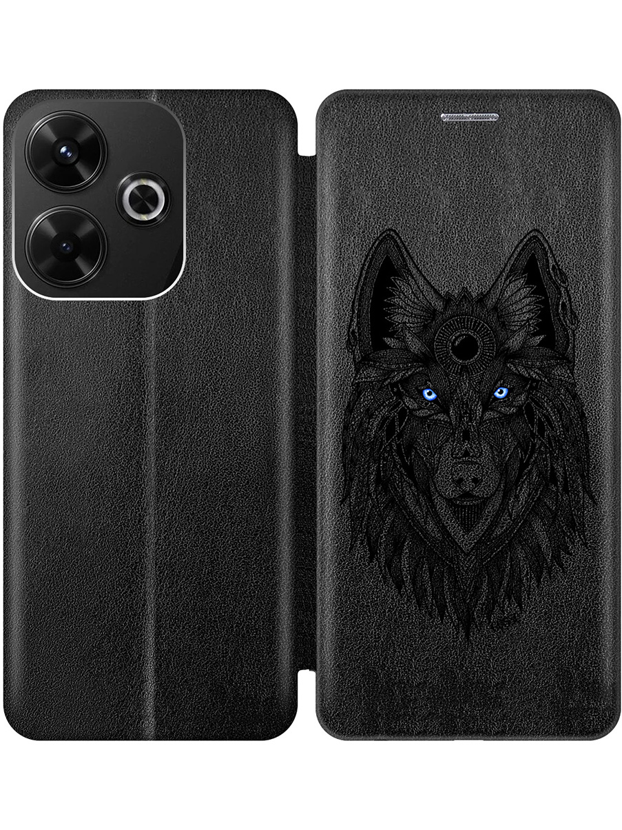

Чехол-книжка на Xiaomi Redmi 13 / Redmi Note 13R, Poco M6 4g с принтом черный 811840, Черный;прозрачный;голубой, 783988612