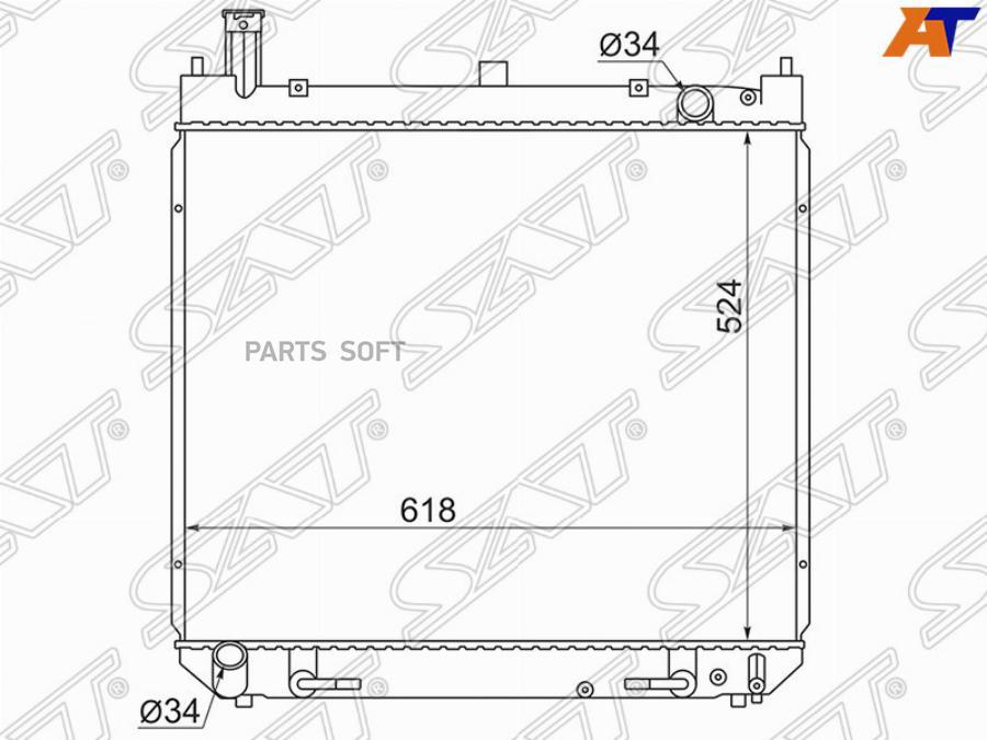 

SAT Радиатор TOYOTA HIACE GRANVIA/REGIUS/TOURING HIACE 3RZ 2.7/5VZ 3.4 99-01