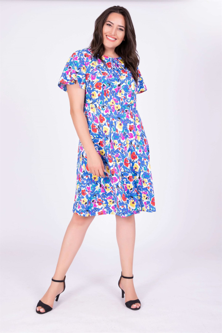 Платье женское My Line Moda 578 разноцветное 50 RU (товары доставляются из-за рубежа)
