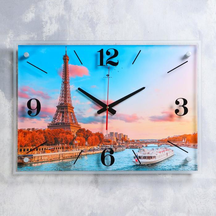 фото Часы настенные увидеть париж 40х56 см, плавный ход рубин