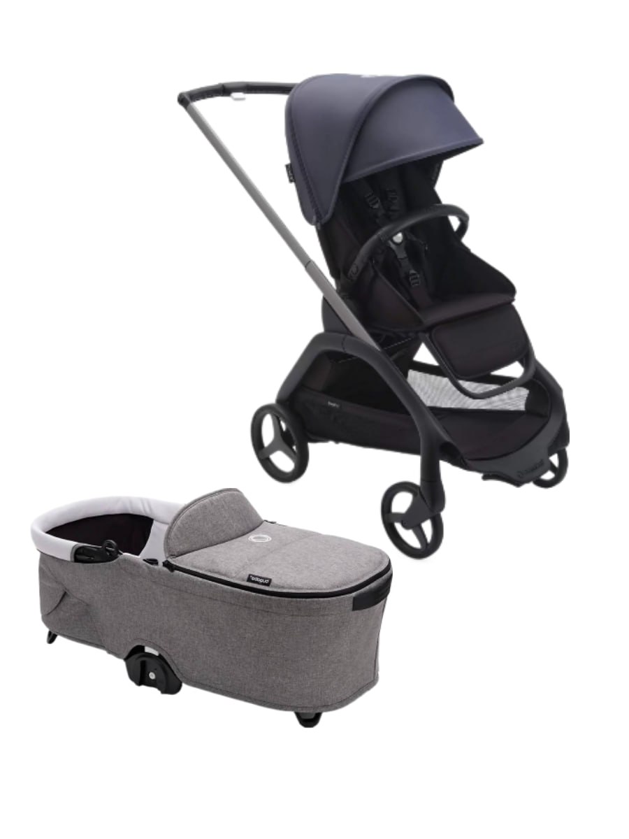 Коляска 3 в 1 Bugaboo Dragonfly Graphite/Midnight Black/StormyBlue + люлька bugaboo Grey