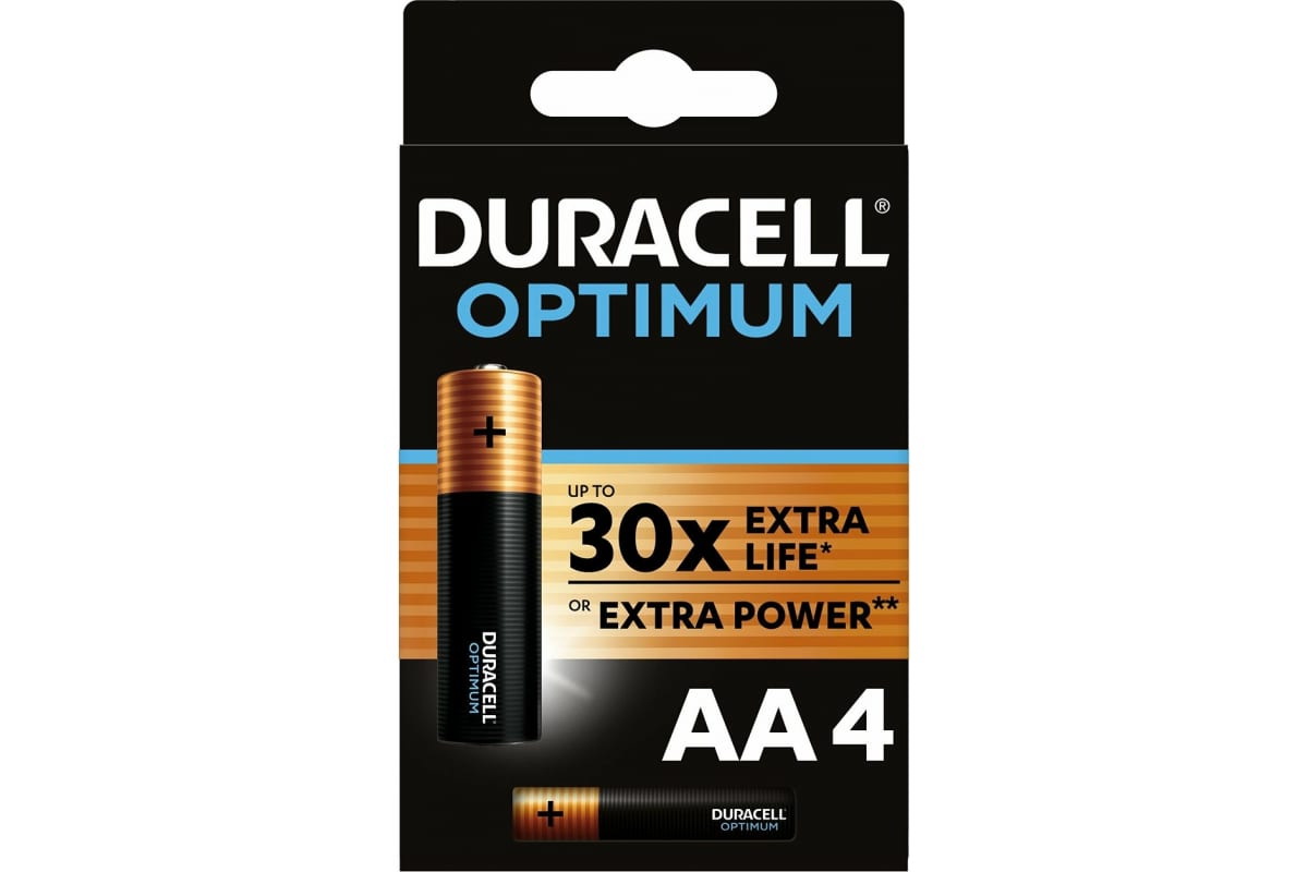 Батарейка AA LR6 1.5V блистер 4шт. (цена за 1шт.) Alkaline Optimum Power DURACELL