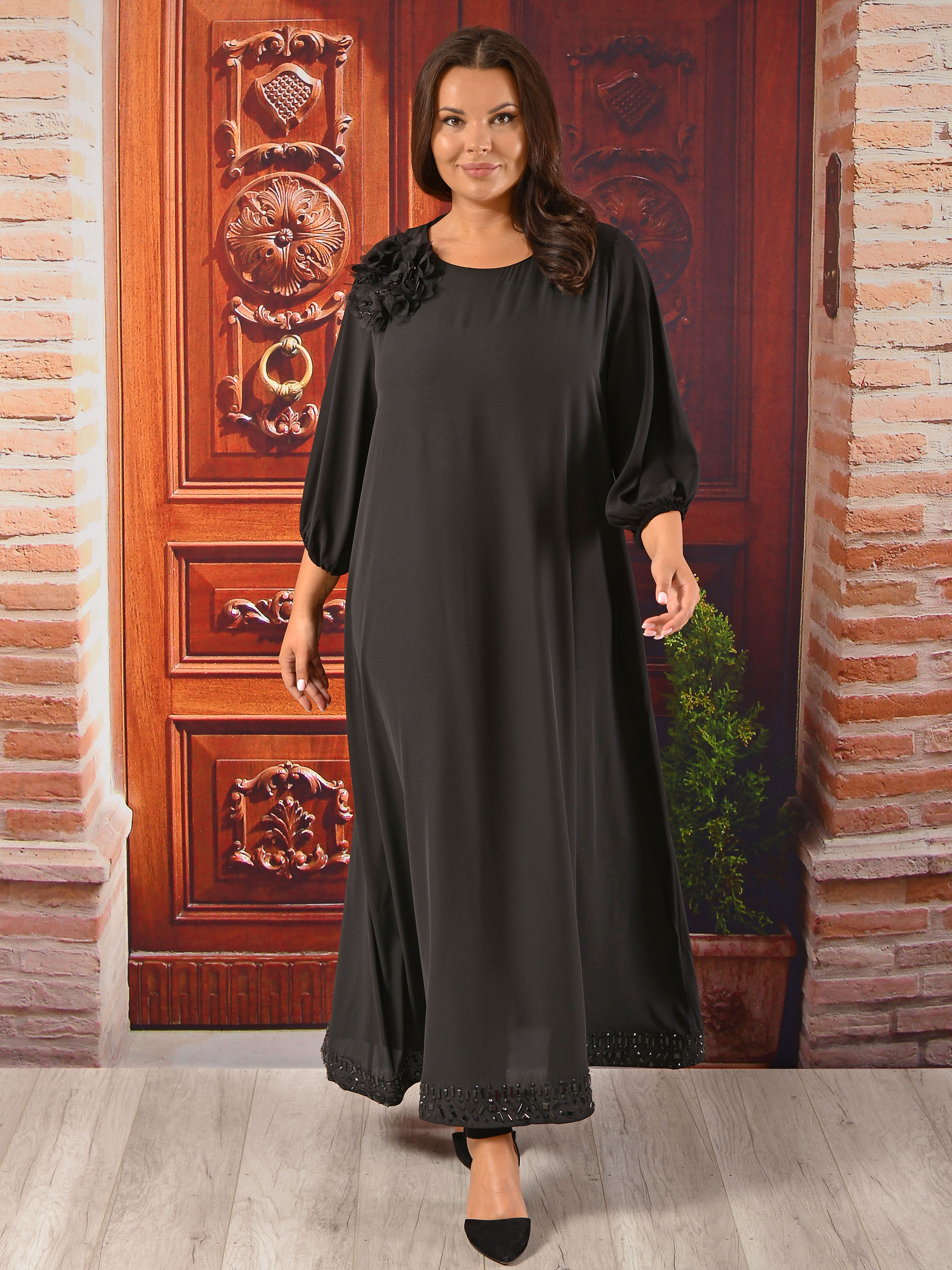 

Платье женское DARKWIN DARK10099 черное 64-66 RU, Черный, DARK10099