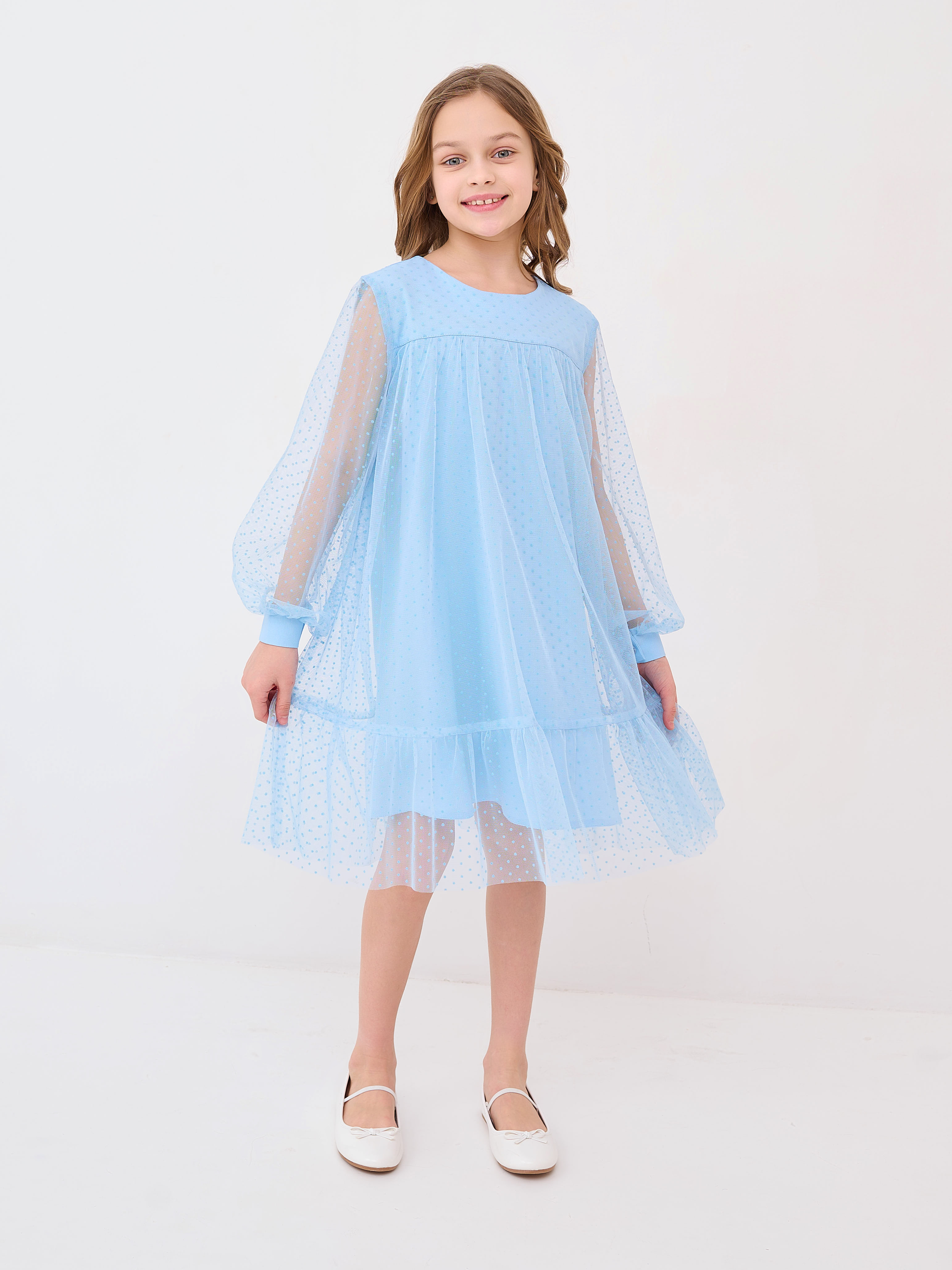Платье детское BINGO BONGO Фатин, Голубой, 146 фатин с блестками 15 см 11 ± 1 г кв м 23 ± 1 м голубой 21