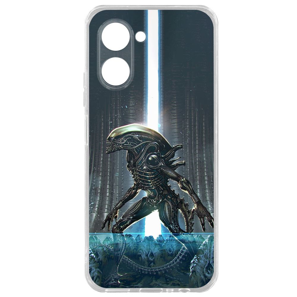 

Чехол-накладка Krutoff Clear Case Чужой, Тревога для Realme C33, Прозрачный