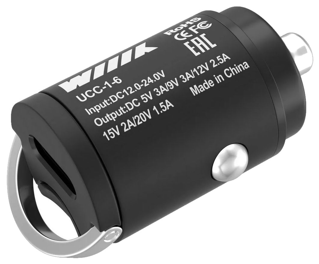 Устройство зарядное в прикуриватель 1USB 12V Quick Charge WIIIX UCC-1-6