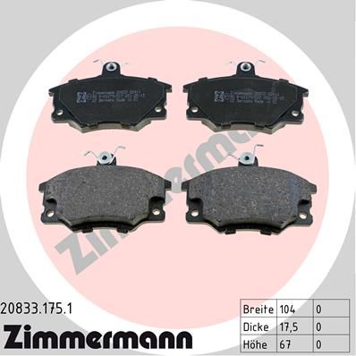 

Тормозные колодки ZIMMERMANN дисковые 208331751