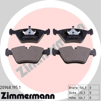 

Тормозные колодки ZIMMERMANN дисковые 209681951