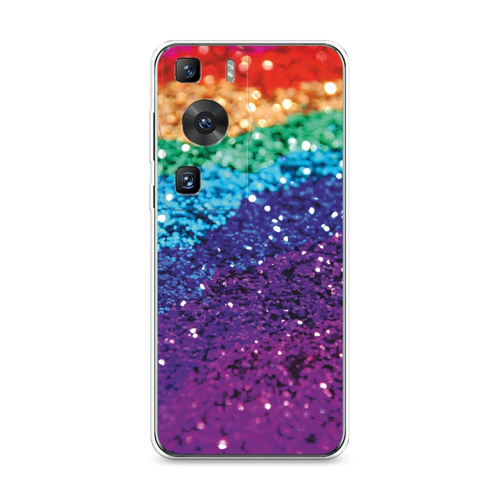 

Силиконовый чехол "Блестящая радуга" на Huawei P60, Разноцветный;прозрачный