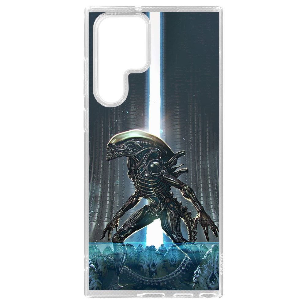 

Чехол-накладка Krutoff Clear Case Чужой, Тревога для Samsung Galaxy S22 Ultra (S908), Прозрачный