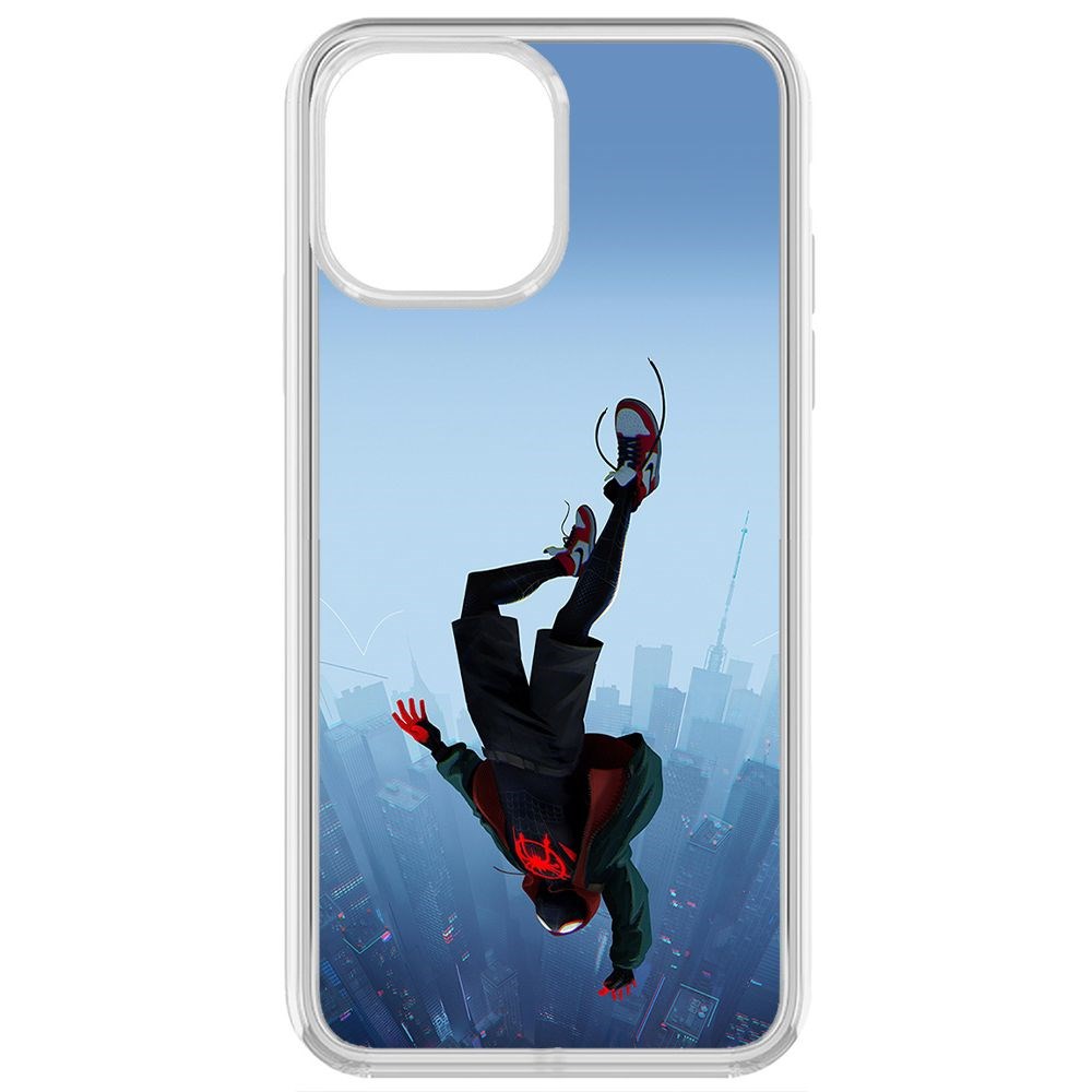 

Чехол-накладка Krutoff Clear Case Человек-Паук, Майлз Моралес для iPhone 13 Pro Max, Прозрачный