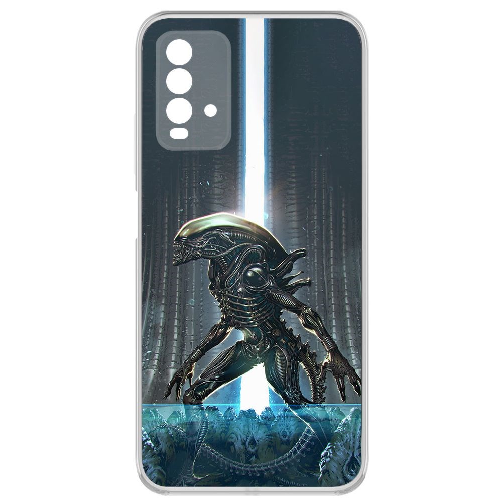

Чехол-накладка Krutoff Clear Case Чужой, Тревога для Xiaomi Redmi 9T, Прозрачный