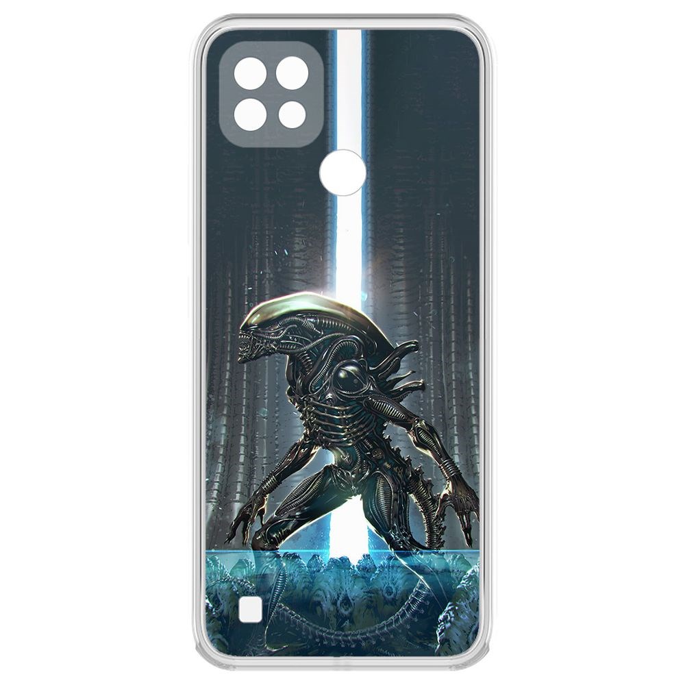 

Чехол-накладка Krutoff Clear Case Чужой, Тревога для Realme C21, Прозрачный