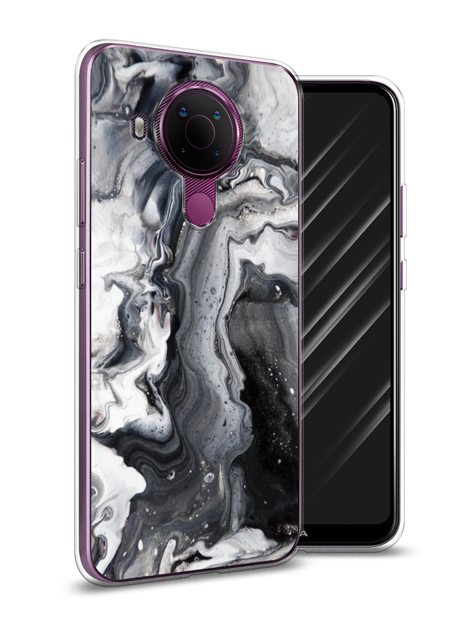 

Чехол Awog на Nokia 5.4 / Нокиа 5.4 "Бело-черные сложные полосы", Серый;серебристый;белый, 123650-3