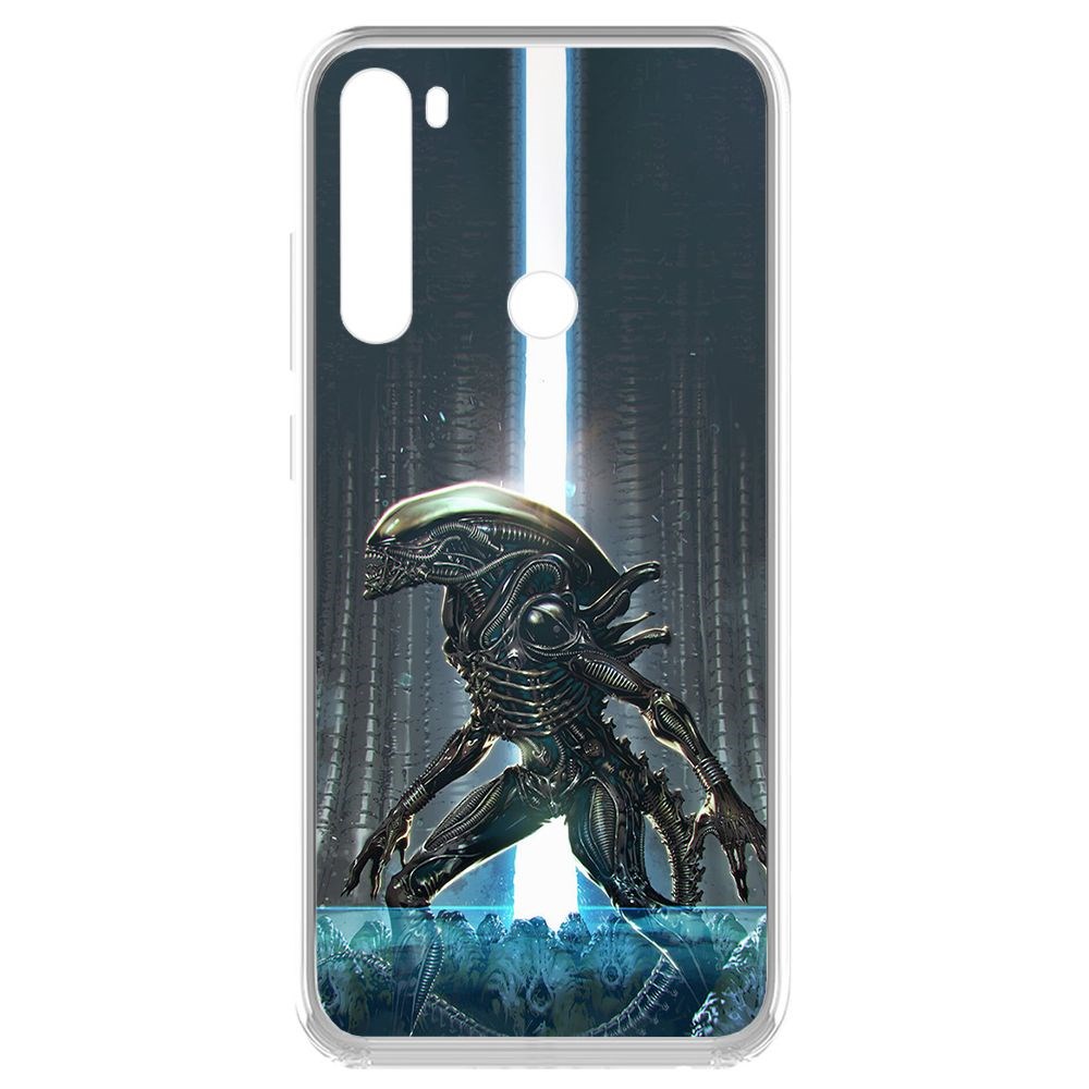 

Чехол-накладка Krutoff Clear Case Чужой, Тревога для Xiaomi Redmi Note 8, Прозрачный