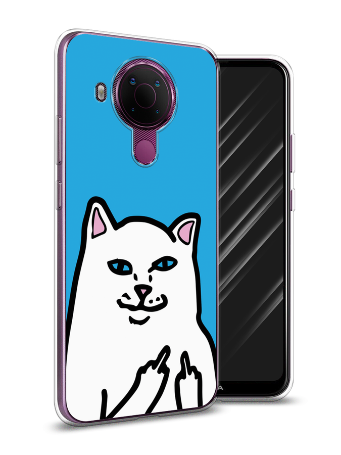 

Чехол Awog на Nokia 5.4 / Нокиа 5.4 "Кот жесть", Белый;голубой;черный, 123650-9