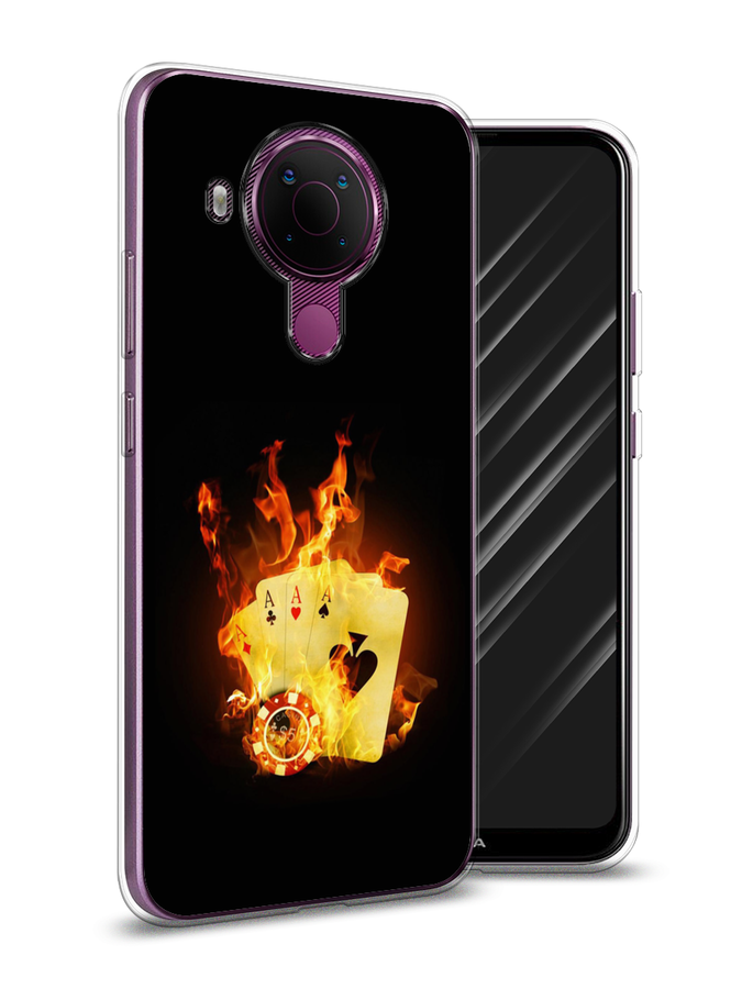 

Чехол Awog на Nokia 5.4 / Нокиа 5.4 "Горящие карты", Черный;оранжевый, 123650-9