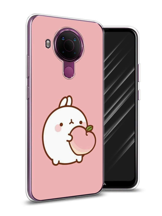 

Чехол Awog на Nokia 5.4 / Нокиа 5.4 "Кролик с персиком", Розовый;бежевый, 123650-1