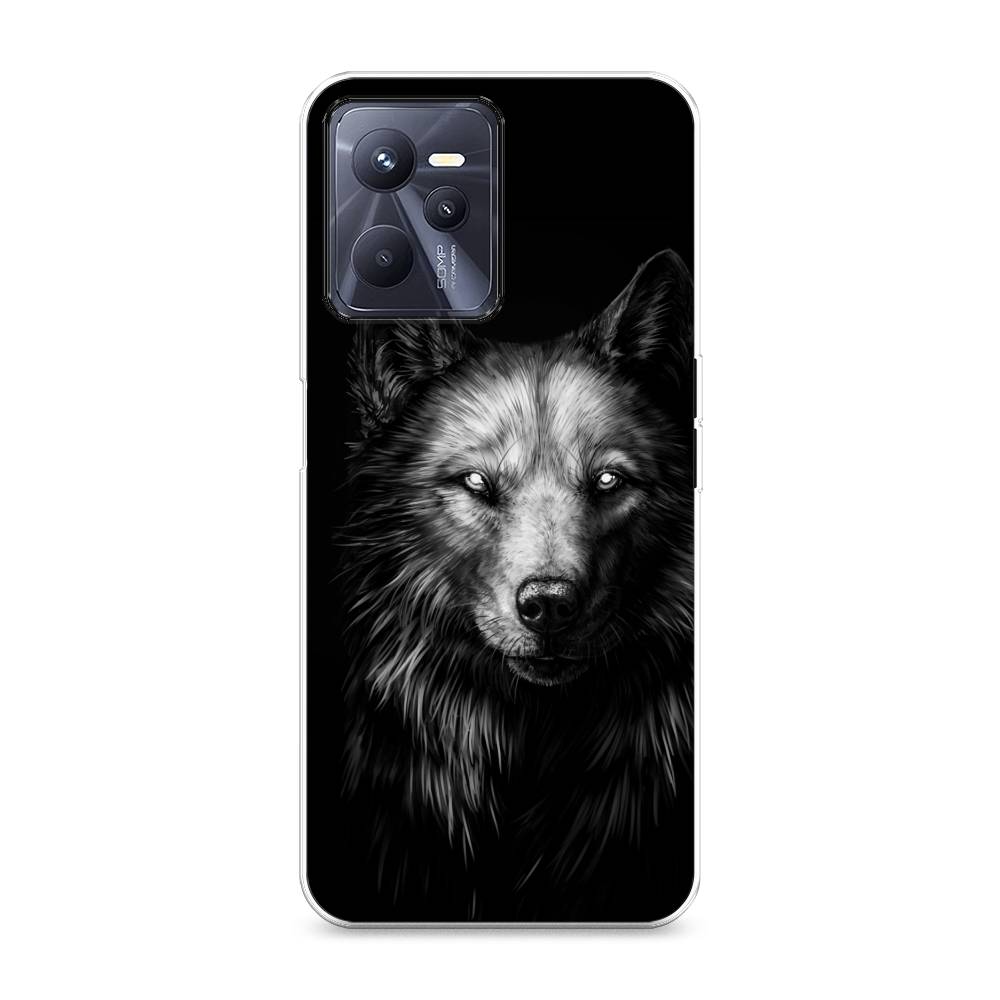 фото Силиконовый чехол "волк черно белый" на realme c35 awog