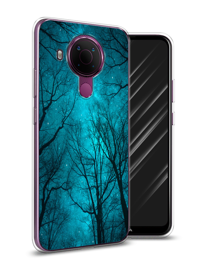 

Чехол Awog на Nokia 5.4 / Нокиа 5.4 "Сказочный лес", Черный;голубой, 123650-4