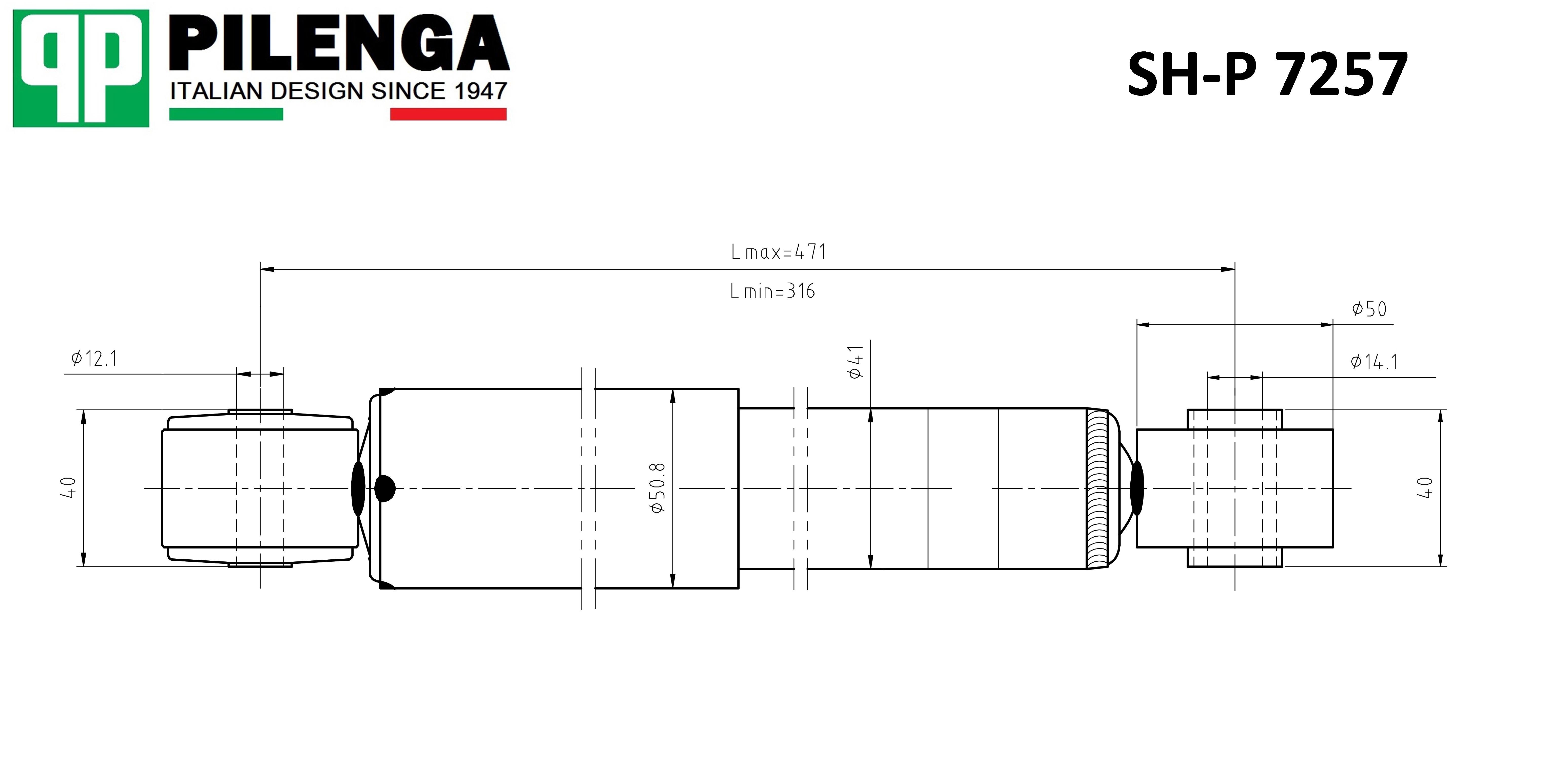 

PILENGA SH-P7257 Амортизатор задн. L/R 1шт